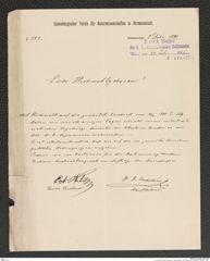 k.k. naturhistorisches Hofmuseum, Intendanzakten 1885-1896 (Hauer), Aktenzahl Z.482/1891, Seite 1